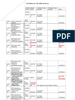 Schedule for the EMP Lectures