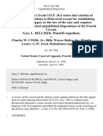 Gary L. Belcher v. Charles W. Cook, Jr. Billy Wayne Bailey, Sr. Wanda Lester G.W. Ford, 843 F.2d 1386, 4th Cir. (1988)