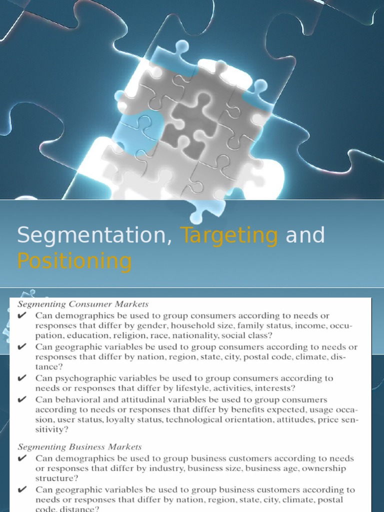 Market Segmentation and Positioning Strategies | PDF | Competitive ...