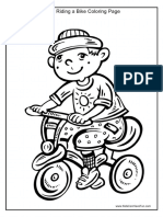 Boy Riding Bike Coloring