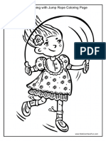 Girl Skipping Jump Rope Coloring