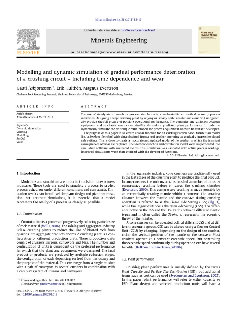 Modelling and Dynamic Simulation of Gradual Performance Deterioration ...