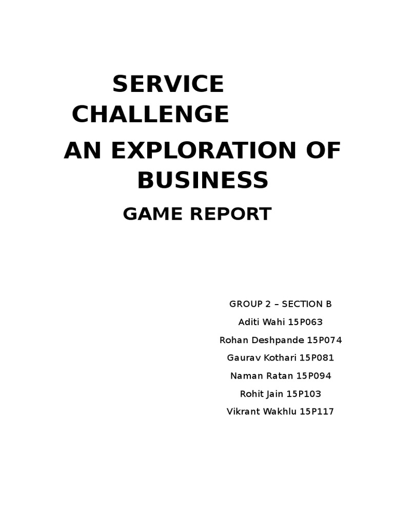 Service Challenge Report | PDF | Market Share | Marketing