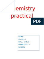 Chemistry Practical: Name - Class - / ROLL - NVFJVN Board Roll - School