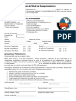Solicitud de Membresía de Club de Conquistadores PDF