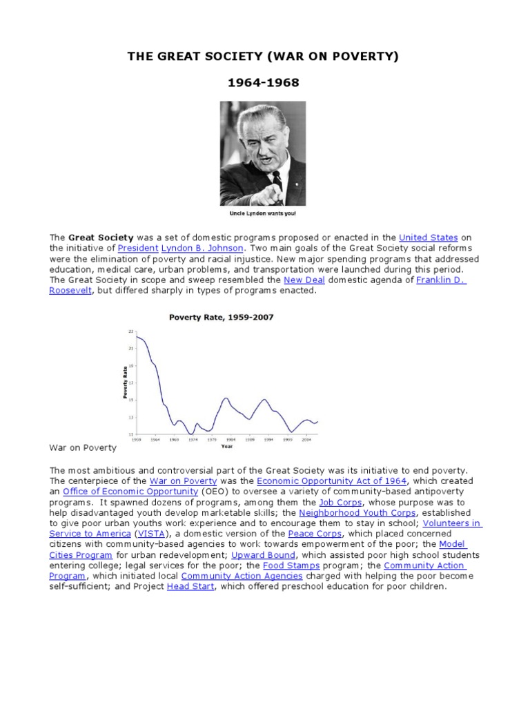 The Great Society (War on Poverty) Great Society Medicaid Free 30