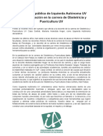 Declaración Pública Izquierda Autónoma UV Sobre La Situación de La Carrera de Obstetricia y Puericultura PDF