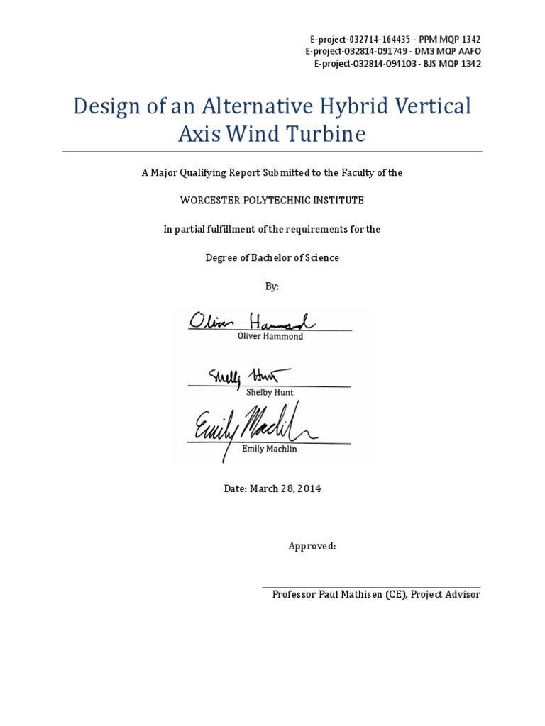 Design of An Alternative Hybrid Vertical Axis Wind Turbine | PDF | Wind ...