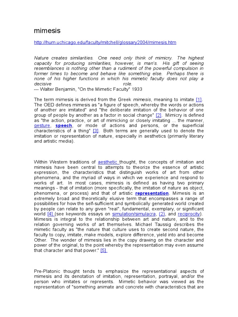Walter Benjamin On The Mimetic Faculty Pdf