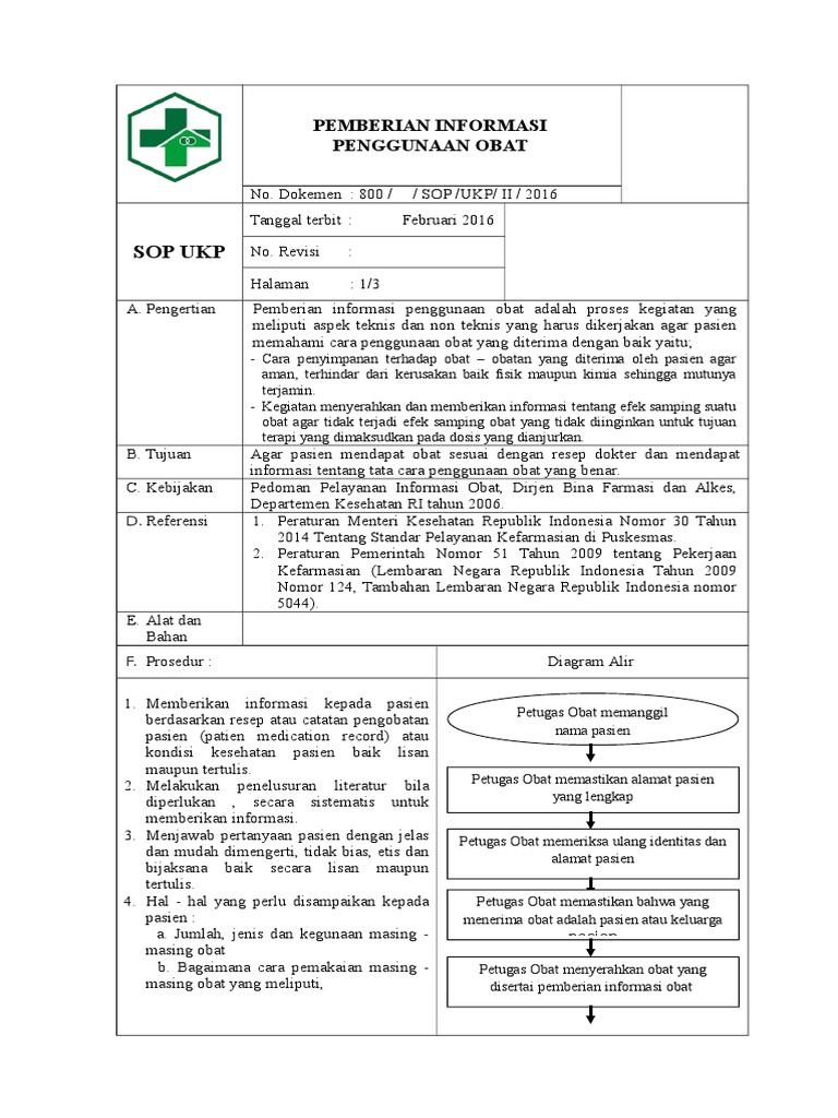 SOP PEmberian Informasi Penggunaan Obat OK SOP PEmberian Informasi Penggunaan Obat OK
