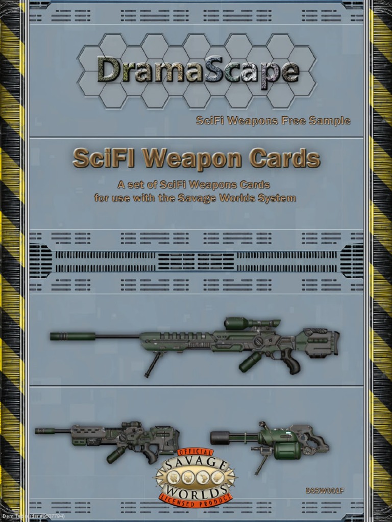 Savage Worlds SciFi Weapons Cards Free Sample (9507794) | Rifle ...