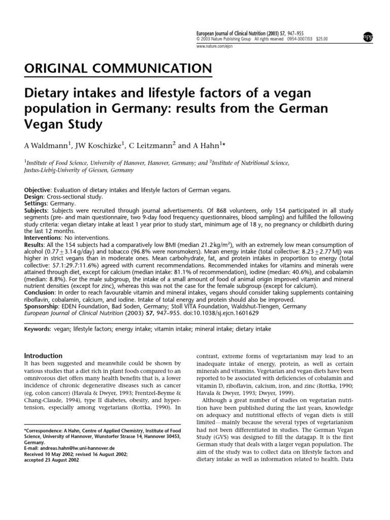 vegan study.pdf | Veganism | Diet (Nutrition)