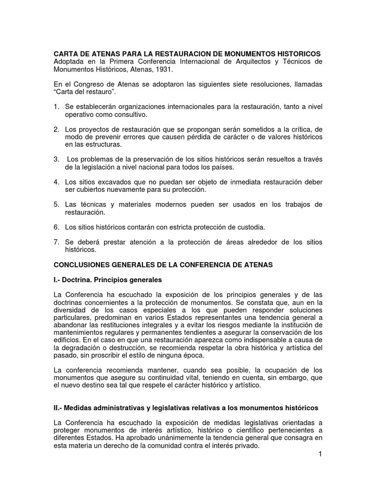 Carta.atenas.restauracion.monumentos.historicos  Museo 