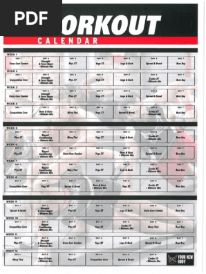 Tapout Xt Workout Calendar Pdf Pdf
