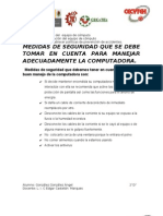 Medidas de Seguridad Que Se Debe Tomar en Cuenta para Manejar Adecuadamente La A