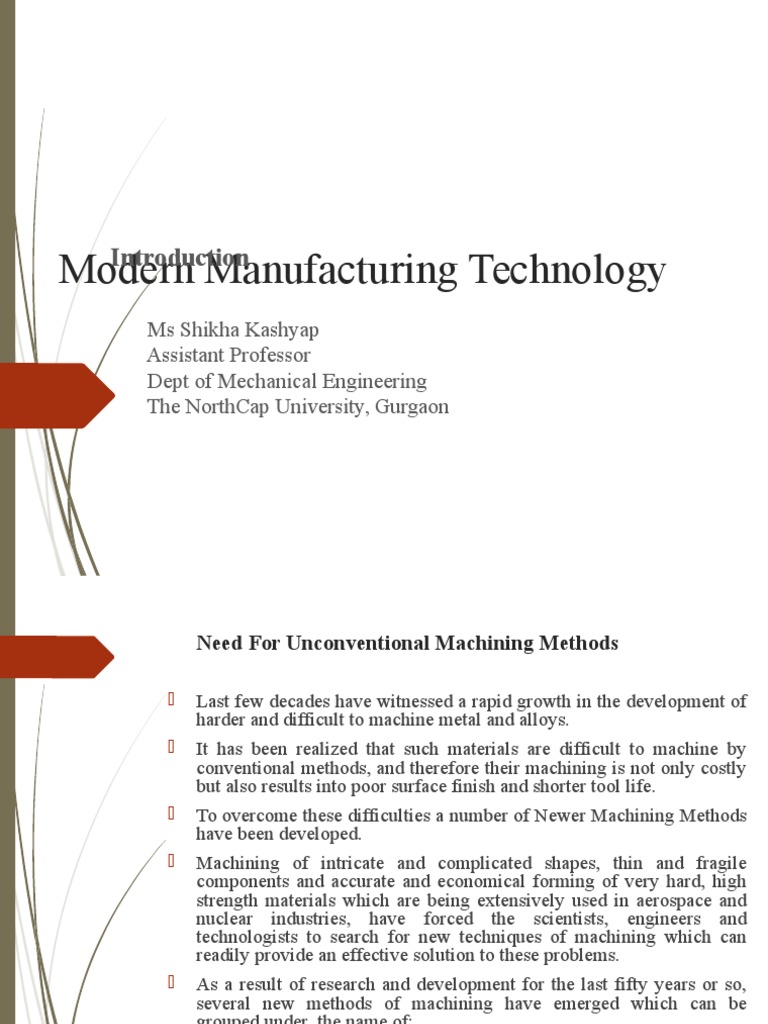 Advances in Modern Machining Methods | PDF | Machining | Wear