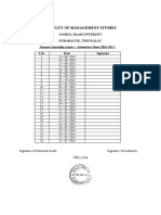 Noorul Islam University Faculty Attendance Sheet 2016-2017