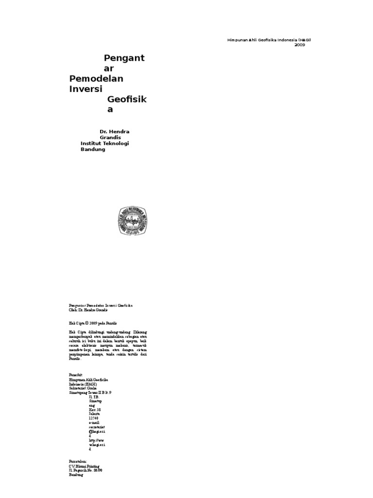 Buku Inversi 2 | PDF | Masalah Terbalik | Analisis Regresi