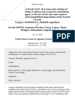 Gregory Marshall v. Sewall Smith, Assistant Warden Nancy Logan Major Bridgers, 948 F.2d 1281, 4th Cir. (1991)