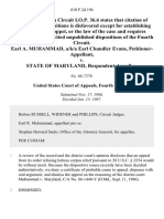 Earl A. Muhammad, A/K/A Earl Chandler Evans v. State of Maryland, 810 F.2d 194, 4th Cir. (1987)