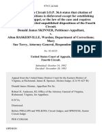 Donald James Skinner v. Alton Baskerville, Warden Department of Corrections Mary Sue Terry, Attorney General, 979 F.2d 848, 4th Cir. (1992)