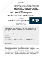 Dallas B. Lanier v. The City of Fayetteville, 105 F.3d 647, 4th Cir. (1996)