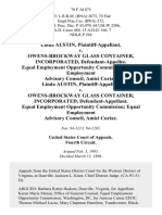 Linda Austin v. Owens-Brockway Glass Container, Incorporated, Equal Employment Opportunity Commission Equal Employment Advisory Council, Amici Curiae. Linda Austin v. Owens-Brockway Glass Container, Incorporated, Equal Employment Opportunity Commission Equal Employment Advisory Council, Amici Curiae, 78 F.3d 875, 4th Cir. (1996)