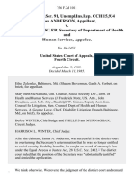 9 Soc - Sec.rep - Ser. 91, Unempl - Ins.rep. CCH 15,934 James Anderson v. Margaret M. Heckler, Secretary of Department of Health and Human Services, 756 F.2d 1011, 4th Cir. (1985)