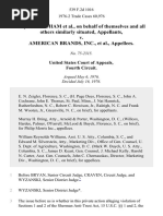 Roy P. Windham, On Behalf of Themselves and All Others Similarly Situated v. American Brands, Inc., 539 F.2d 1016, 4th Cir. (1976)