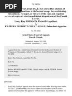 Larry Ray Johnson v. Eastern District Court Judge, 7 F.3d 224, 4th Cir. (1993)