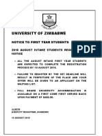 Notice First Year Students