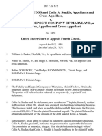 Mary Lindsay Studds and Colin A. Studds, and Cross-Appellees v. Fidelity and Deposit Company of Maryland, A Corporation, and Cross-Appellant, 267 F.2d 875, 4th Cir. (1959)