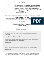 Losie Browning v. Director, Office of Workers' Compensation Programs, United States Department of Labor, 986 F.2d 1412, 4th Cir. (1993)