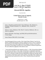 Fed. Sec. L. Rep. P 92,022 Joan G. Head v. Howard Head, 759 F.2d 1172, 4th Cir. (1985)