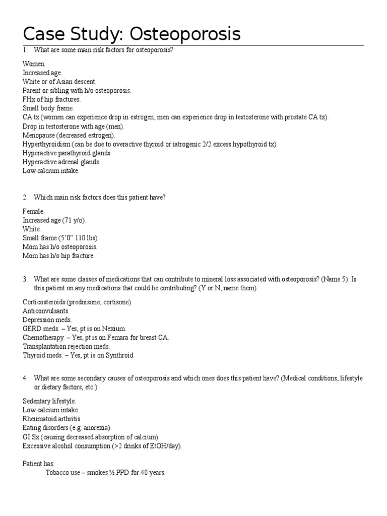 hesi case study medical surgical osteoporosis