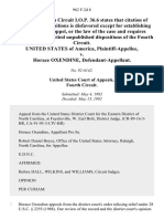 United States v. Horace Oxendine, 962 F.2d 8, 4th Cir. (1992)