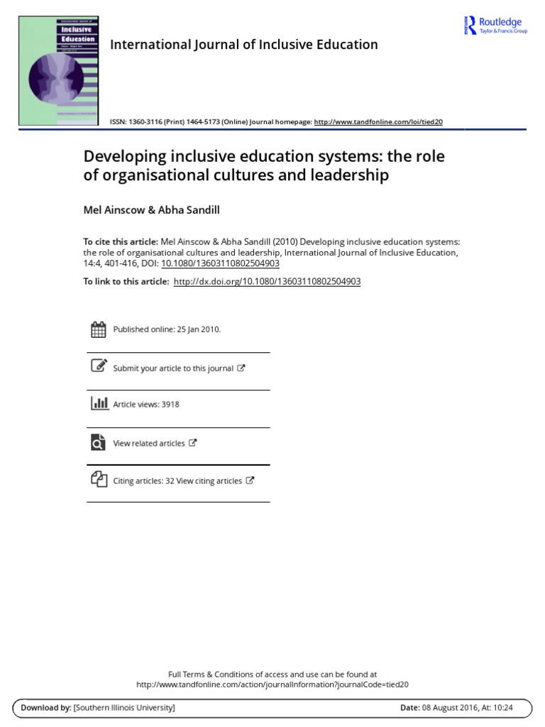 3developing Inclusive Education Systems The Role of Organisational ...