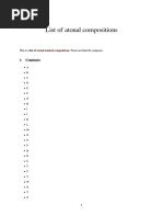 List of Atonal Compositions