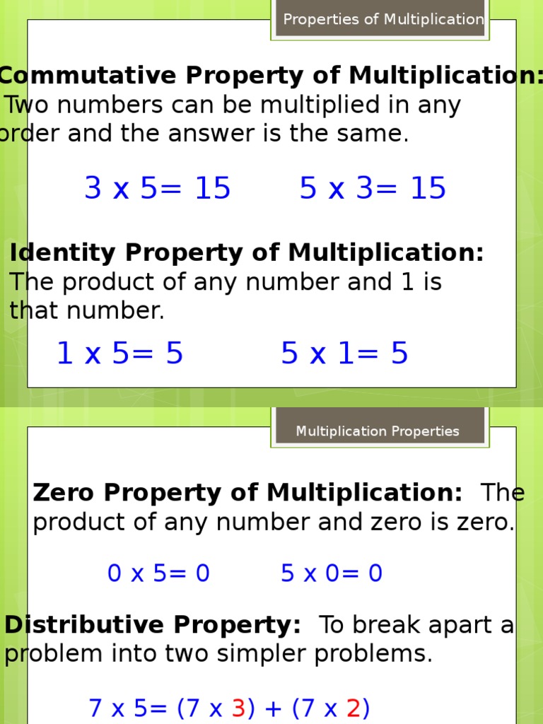 Key Properties of Multiplication | PDF