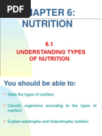 Nutrition: 6.1 Understanding Types of Nutrition