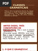 Classes Gramaticais Morfossintaxe