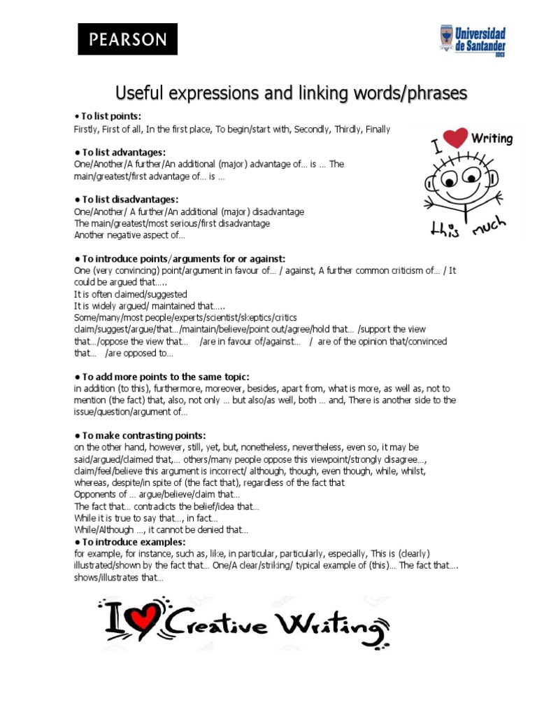 Useful Expressions and Linking Words PDF Truth Justification