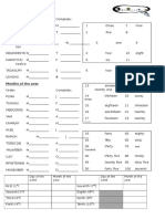 Grammar - Unit 2 - Date and Number Review