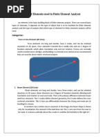 Types of Elements Used in Finite Element Analysis