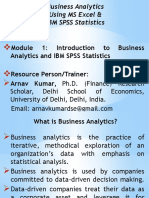 Introduction To Business Analytics & SPSS