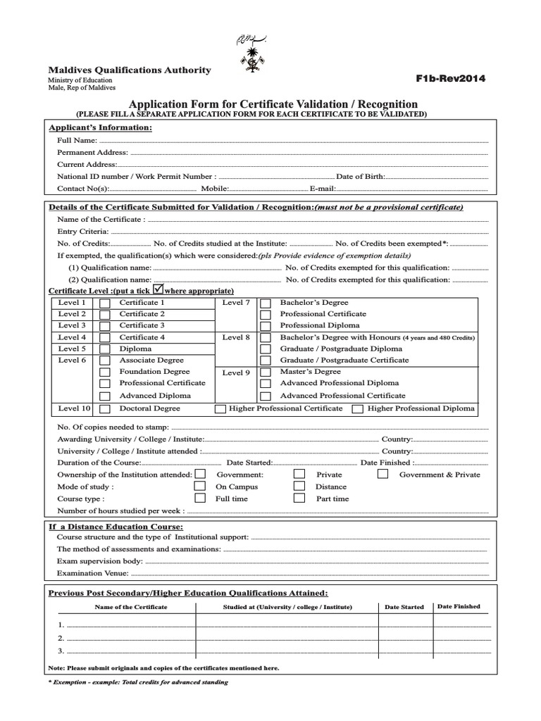 Diploma Validation Application Guide | PDF | Academic Certificate ...