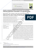 Runoff of Pharmaceuticals and Personal Care Products 2 Following Application of Biosolids To An Agricultural Field