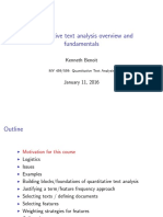 Quantitative text analysis overview and fundamentals course