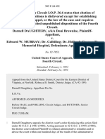 Darnell Daughtery, A/K/A Doni Brownlee v. Edward W. Murray Dr. Calbiling Dr. Holland Greensville Memorial Hospital, 989 F.2d 492, 4th Cir. (1993)