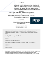 John Clyde Foster v. Edward W. Murray Clarence L. Jackson, 1 F.3d 1232, 4th Cir. (1993)